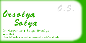 orsolya solya business card